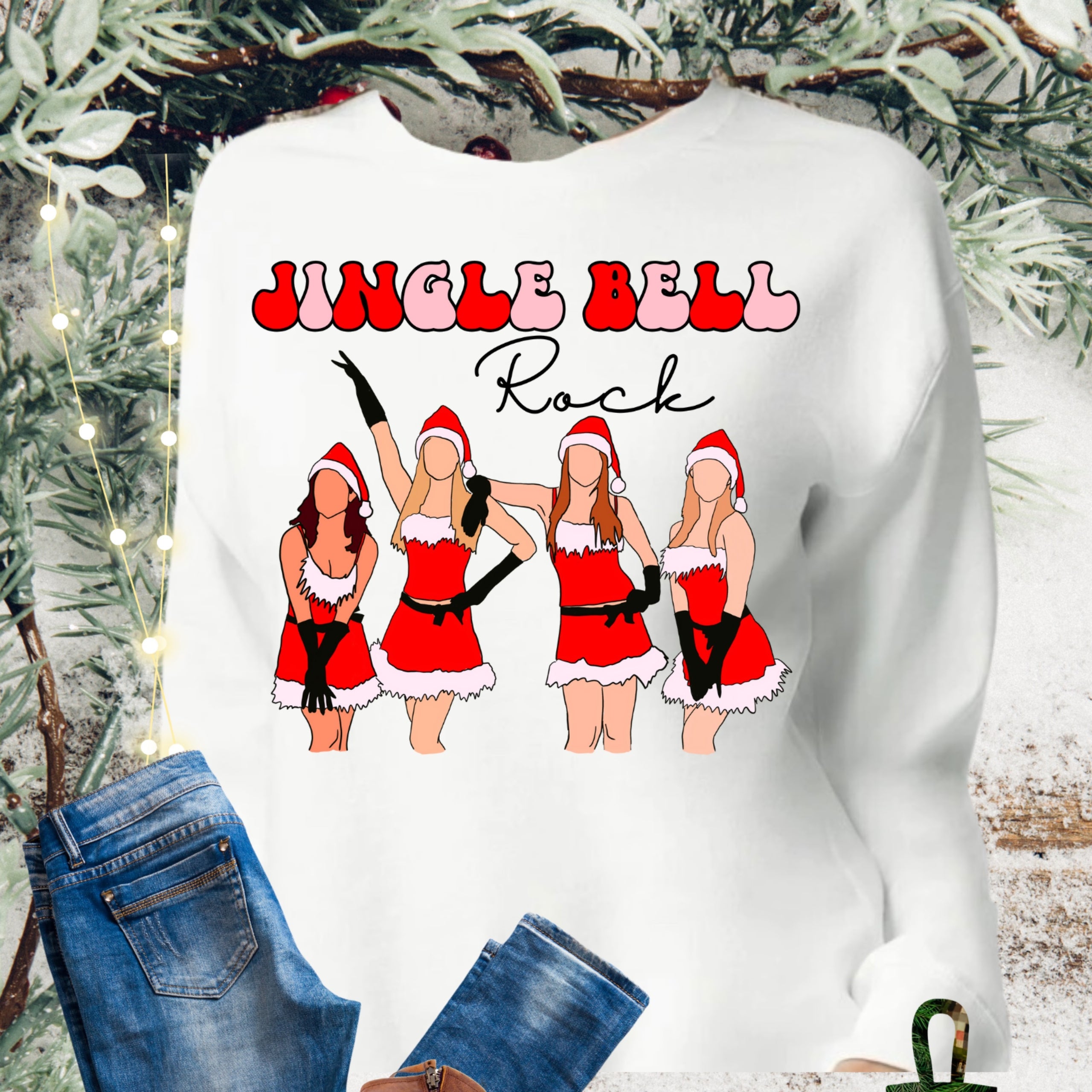 Jingle Bell Rock' Mean Girls Sweatshirt - White / 3XL